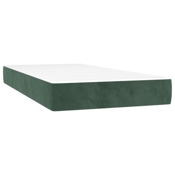 Giroletto A Molle Con Materasso Verde Scuro 90x200 Cm Velluto - Image 5