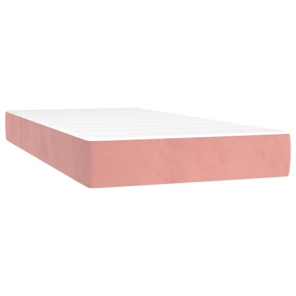 Giroletto A Molle Con Materasso Rosa 80x200 Cm In Velluto - Image 5