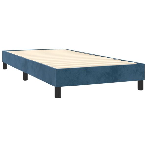 Giroletto A Molle Con Materasso Blu Scuro 80x200 Cm In Velluto - Image 4
