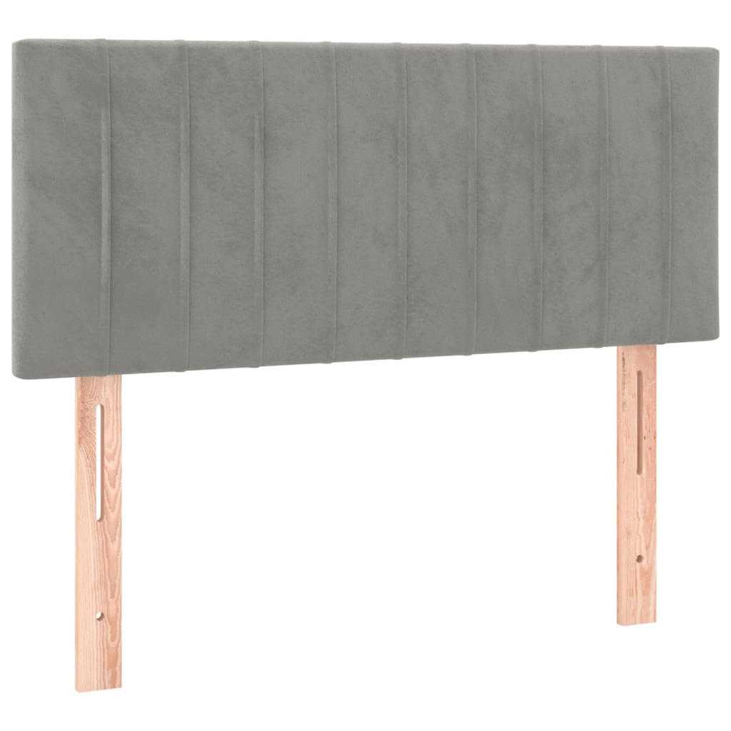 Giroletto A Molle Con Materasso Grigio Chiaro 90x190 Cm Velluto - Image 6