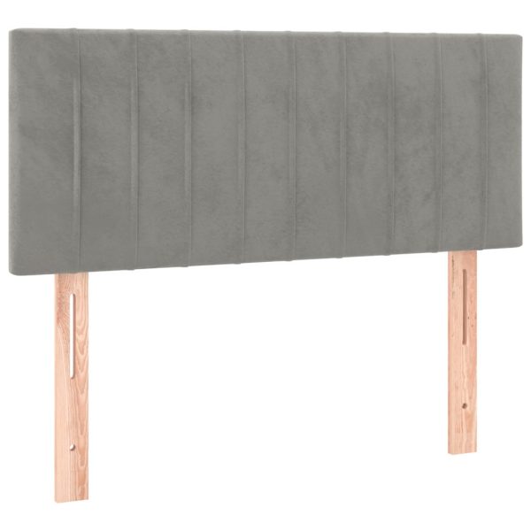 Giroletto A Molle Con Materasso Grigio Chiaro 100x200cm Velluto - Image 6