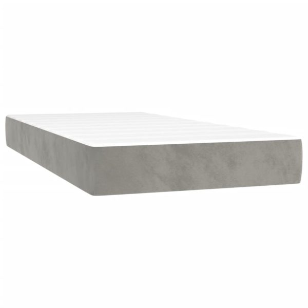 Giroletto A Molle Con Materasso Grigio Chiaro 100x200cm Velluto - Image 5
