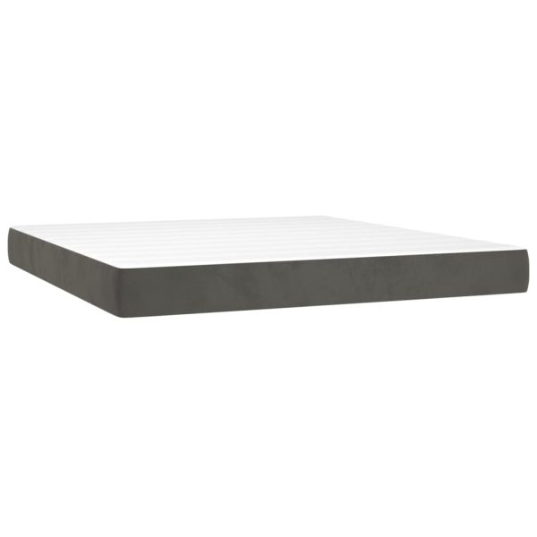 Giroletto A Molle Con Materasso Grigio Scuro 160x200 Cm Velluto - Image 5