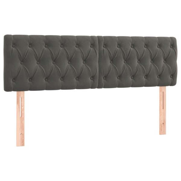Giroletto A Molle Con Materasso Grigio Scuro 160x200 Cm Velluto - Image 6