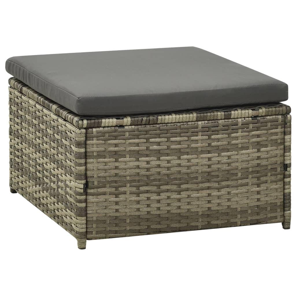 Set Divani Da Giardino 3 Pz Con Cuscini In Polyrattan Grigio - Image 6