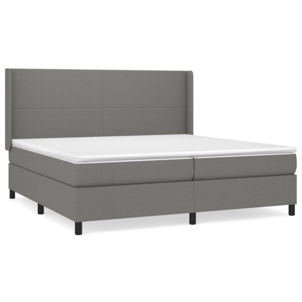 Giroletto A Molle Con Materasso Grigio Scuro 200x200 Cm Tessuto - Image 2