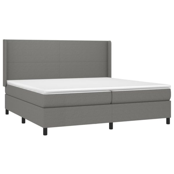 Giroletto A Molle Con Materasso Grigio Scuro 200x200 Cm Tessuto - Image 3