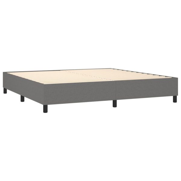 Giroletto A Molle Con Materasso Grigio Scuro 200x200 Cm Tessuto - Image 4
