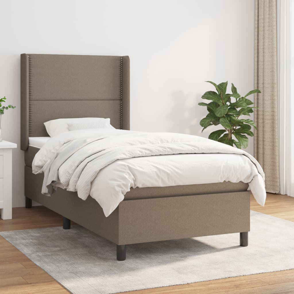 Giroletto A Molle Con Materasso Tortora 90x190 Cm In Tessuto