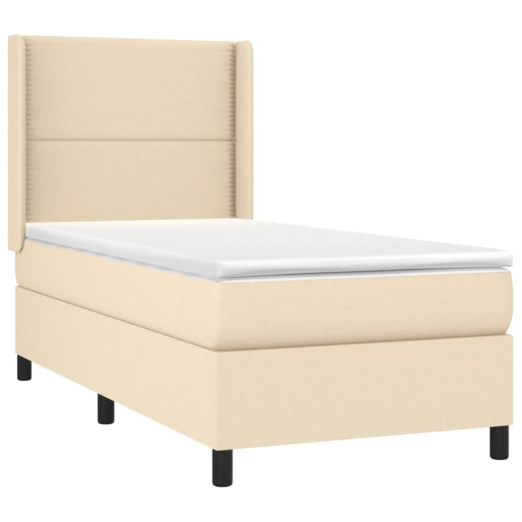Giroletto A Molle Con Materasso Crema 100x200 Cm In Tessuto - Image 3