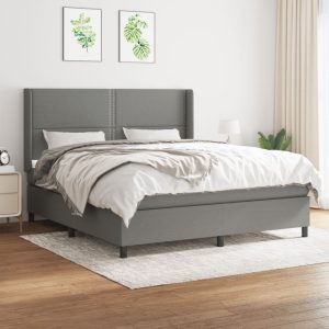 Giroletto A Molle Con Materasso Grigio Scuro 160x200 Cm Tessuto