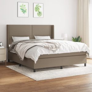 Giroletto A Molle Con Materasso Tortora 160x200 Cm In Tessuto