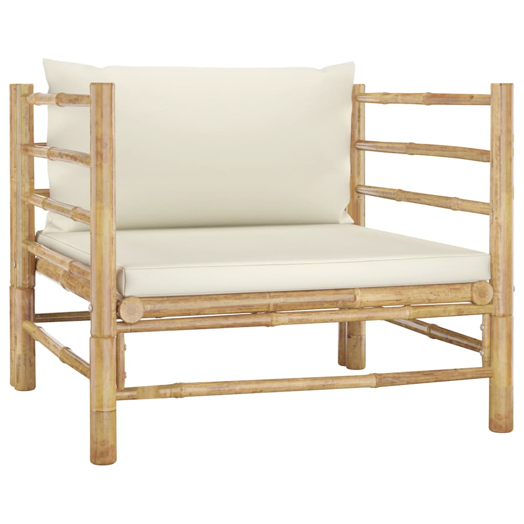 Divano Da Giardino Con Cuscini Bianco Crema In Bambù