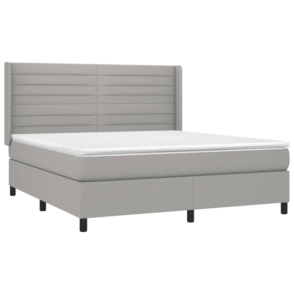 Giroletto A Molle Con Materasso Grigio Chiaro180x200 Cm Tessuto - Image 3