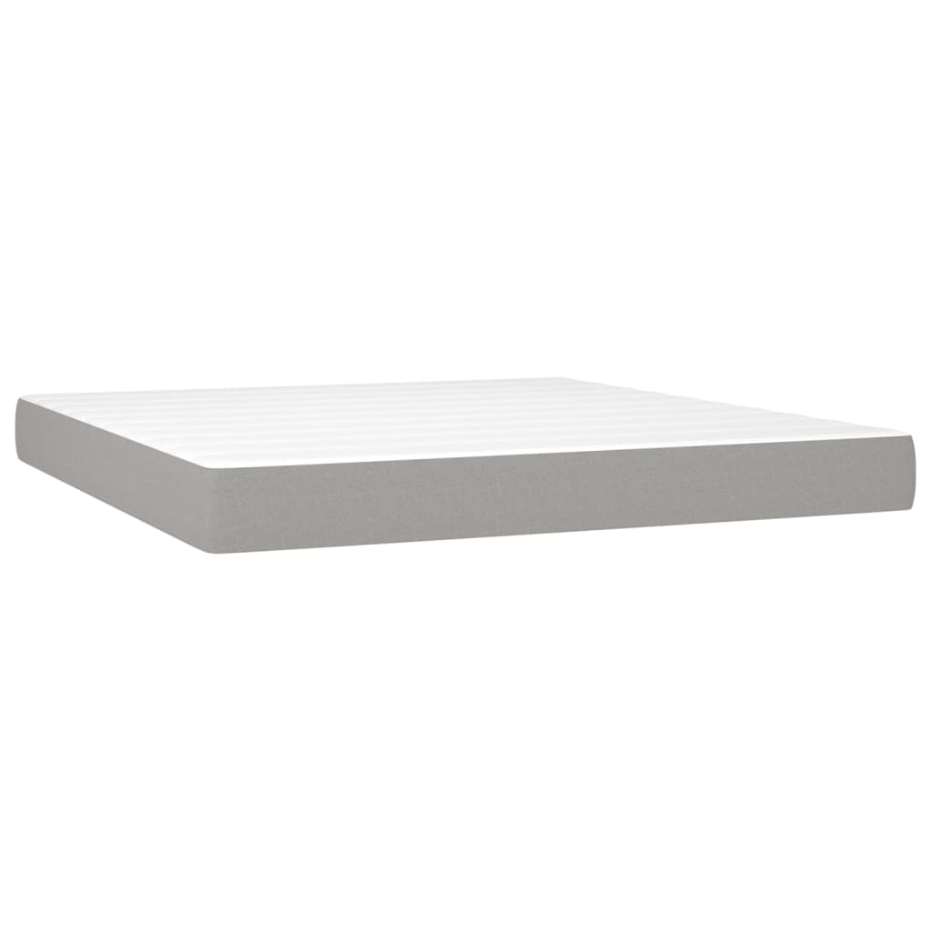 Giroletto A Molle Con Materasso Grigio Chiaro180x200 Cm Tessuto - Image 5