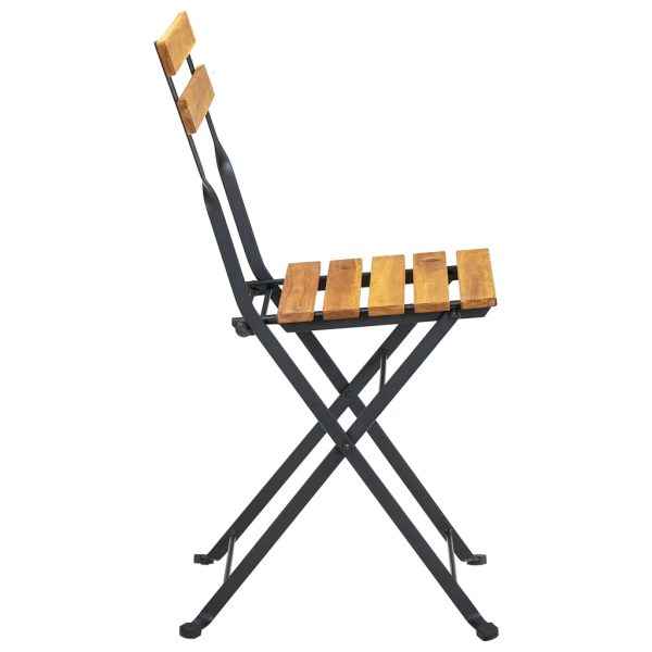 Set Da Bistrot 3 Pz Pieghevole In Legno Massello Di Acacia - Image 6