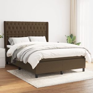 Giroletto A Molle Con Materasso Marrone Scuro 140x190cm Tessuto