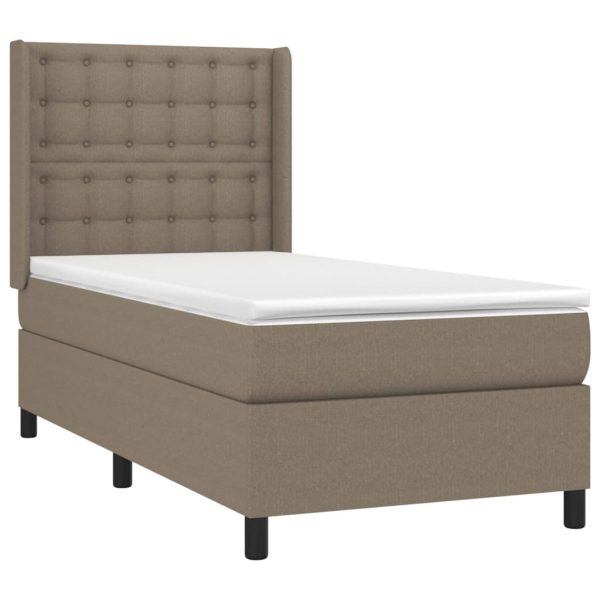 Giroletto A Molle Con Materasso Tortora 90x190 Cm In Tessuto - Image 3