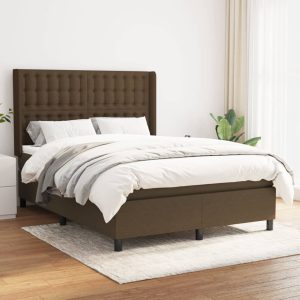 Giroletto A Molle Con Materasso Marrone Scuro 140x190cm Tessuto