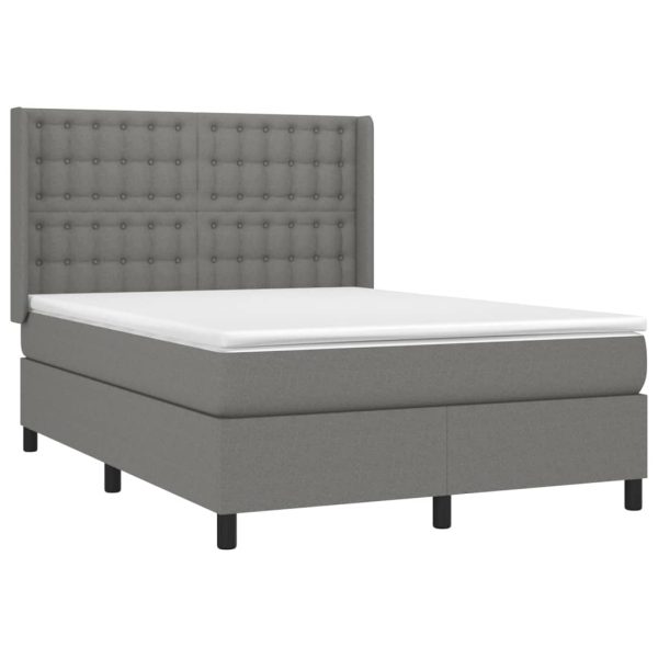 Giroletto A Molle Con Materasso Grigio Scuro 140x200cm Tessuto - Image 3
