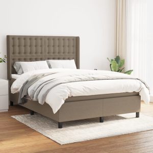 Giroletto A Molle Con Materasso Tortora 140x200 Cm In Tessuto