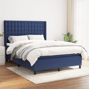 Giroletto A Molle Con Materasso Blu 140x200 Cm In Tessuto