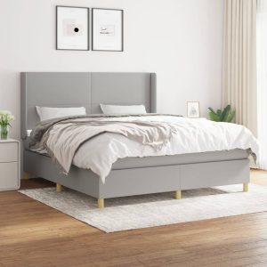 Giroletto A Molle Con Materasso Grigio Chiaro160x200 Cm Tessuto