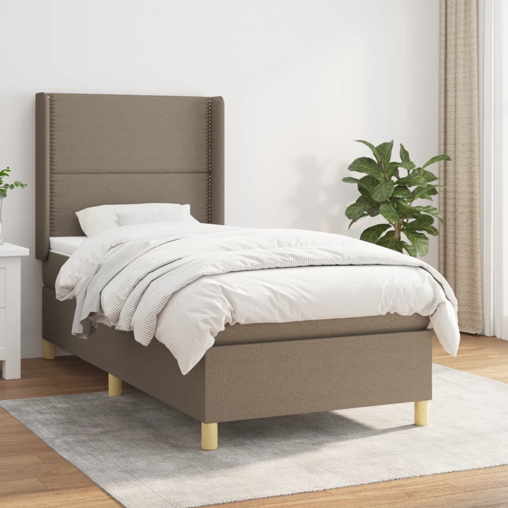 Giroletto A Molle Con Materasso Tortora 90x190 Cm In Tessuto