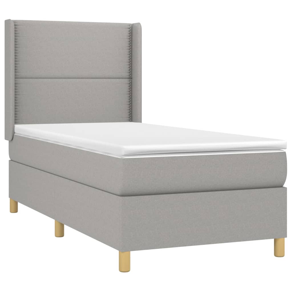 Giroletto A Molle Con Materasso Grigio Chiaro 90x200 Cm Tessuto - Image 3