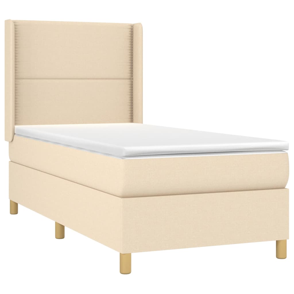 Giroletto A Molle Con Materasso Crema 100x200 Cm In Tessuto - Image 3