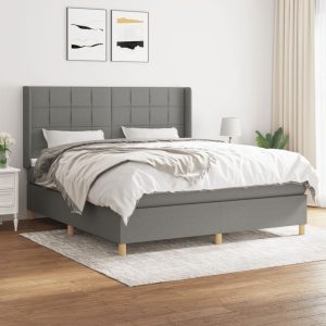 Giroletto A Molle Con Materasso Grigio Scuro 160x200 Cm Tessuto