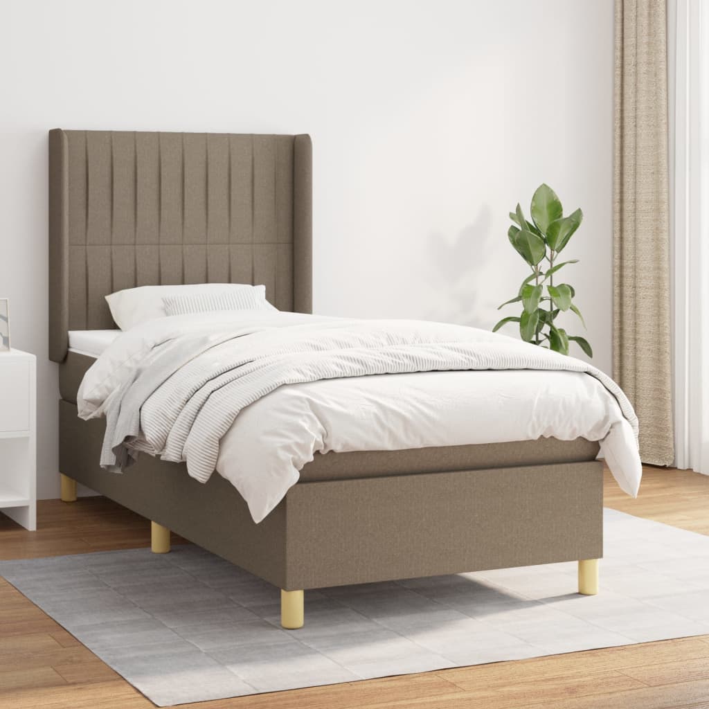 Giroletto A Molle Con Materasso Tortora 90x190 Cm In Tessuto