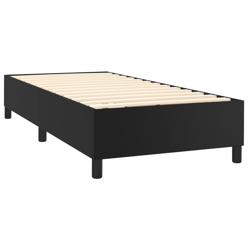 Giroletto A Molle Con Materasso Nero 100x200 Cm In Similpelle - Image 4