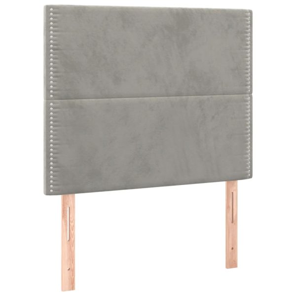 Giroletto A Molle Con Materasso Grigio Chiaro 80x200 Cm Velluto - Image 6