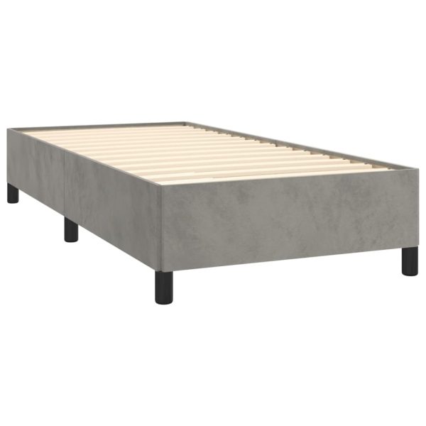 Giroletto A Molle Con Materasso Grigio Chiaro 100x200cm Velluto - Image 4