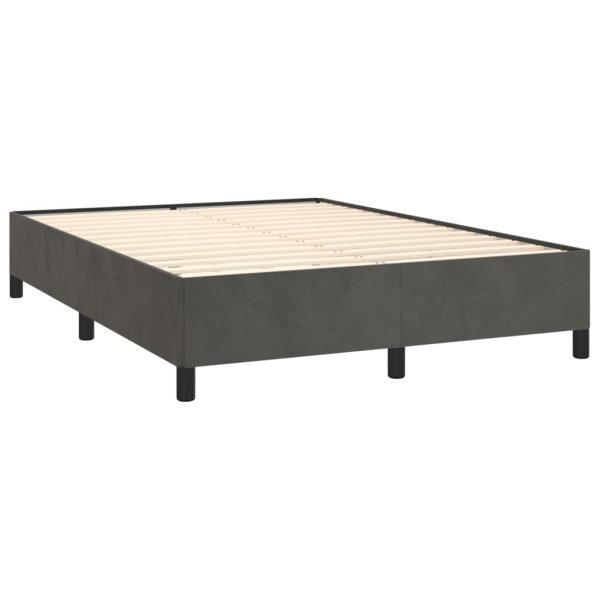 Giroletto A Molle Con Materasso Grigio Scuro 140x200 Cm Velluto - Image 4