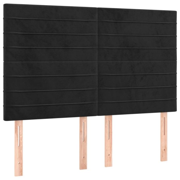 Giroletto A Molle Con Materasso Nero 140x200 Cm In Velluto - Image 6