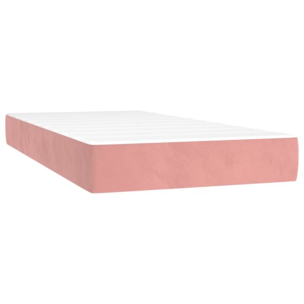 Giroletto A Molle Con Materasso Rosa 90x200 Cm In Velluto - Image 5