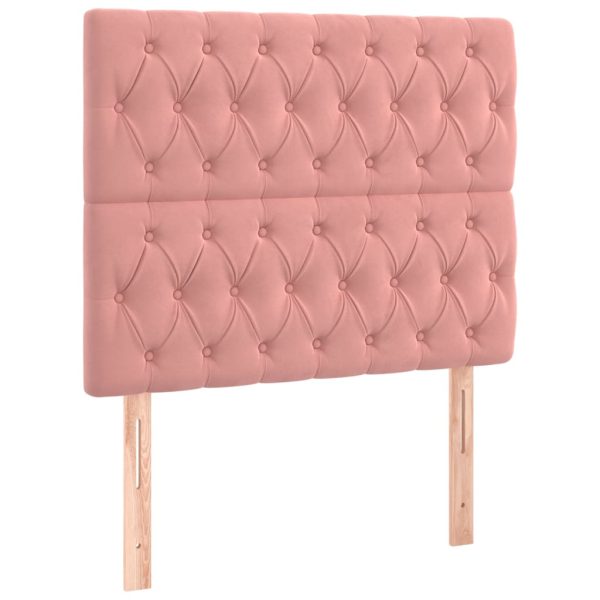 Giroletto A Molle Con Materasso Rosa 90x200 Cm In Velluto - Image 6