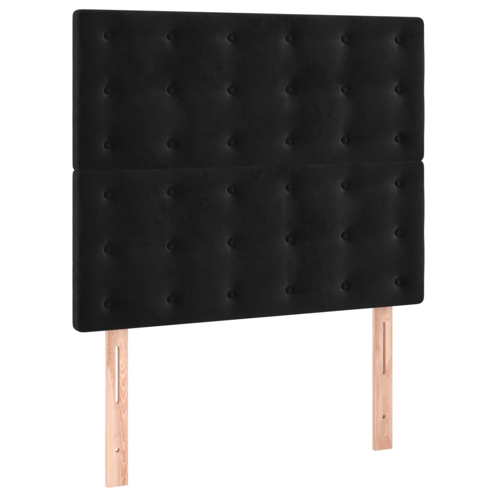 Giroletto A Molle Con Materasso Nero 90x190 Cm In Velluto - Image 6