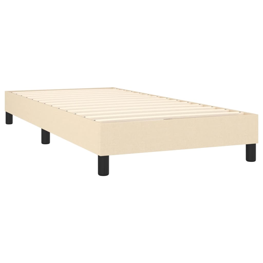 Letto A Molle Con Materasso E Led Crema 90x190 Cm In Tessuto - Image 5