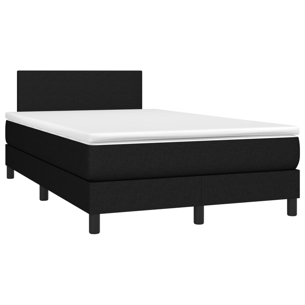 Letto A Molle Con Materasso E Led Nero 120x200cm In Tessuto - Image 3