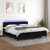 Letto A Molle Con Materasso E Led Nero 180x200cm In Tessuto