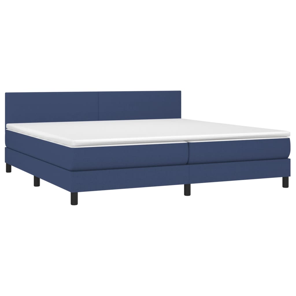 Letto A Molle Materasso E Led Blu 200x200cm In Tessuto - Image 3