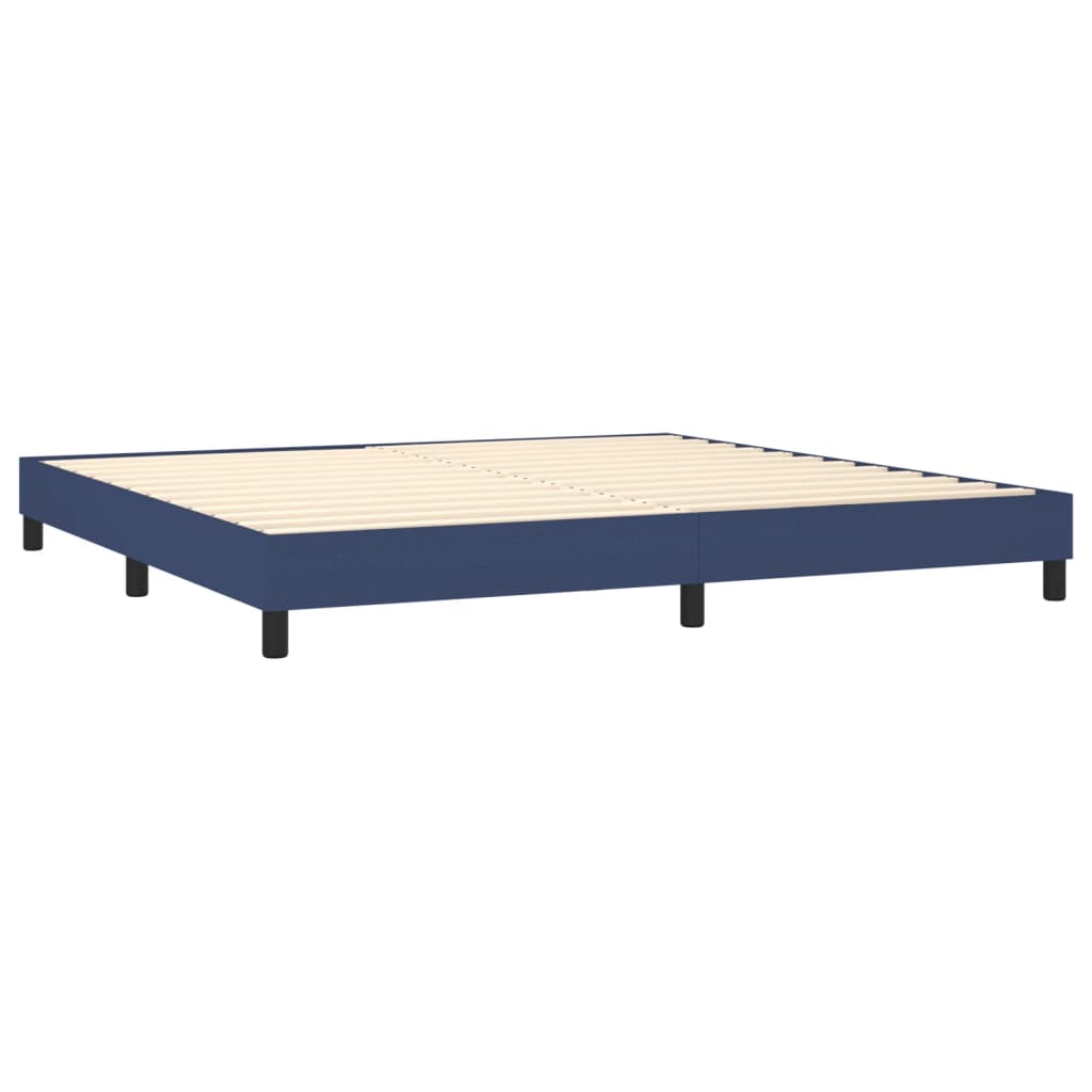 Letto A Molle Materasso E Led Blu 200x200cm In Tessuto - Image 5