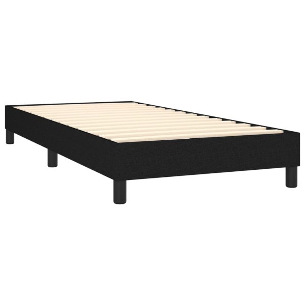 Letto A Molle Con Materasso E Led Nero 90x200 Cm In Tessuto - Image 5