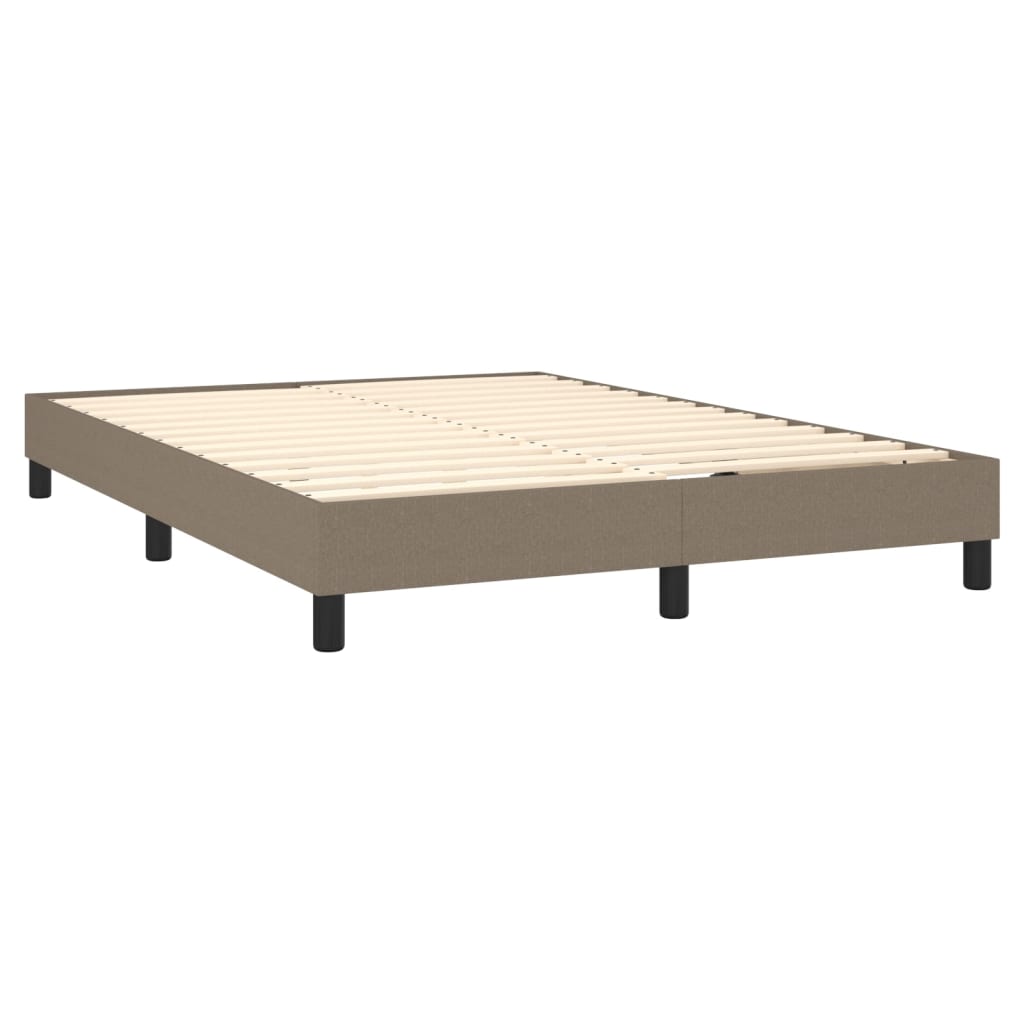 Letto A Molle Con Materasso E Led Tortora 140x200 Cm In Tessuto - Image 5