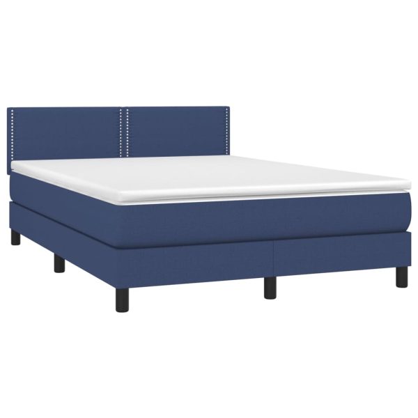 Letto A Molle Con Materasso E Led Blu 140x200 Cm In Tessuto - Image 3