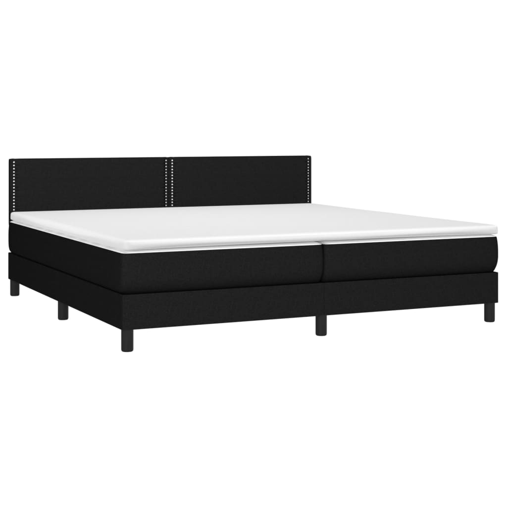 Letto A Molle Materasso E Led Nero 200x200cm In Tessuto - Image 3