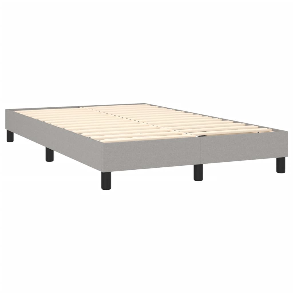 Letto A Molle Materasso E Led Grigio Chiaro 120x200 Cm Tessuto - Image 5
